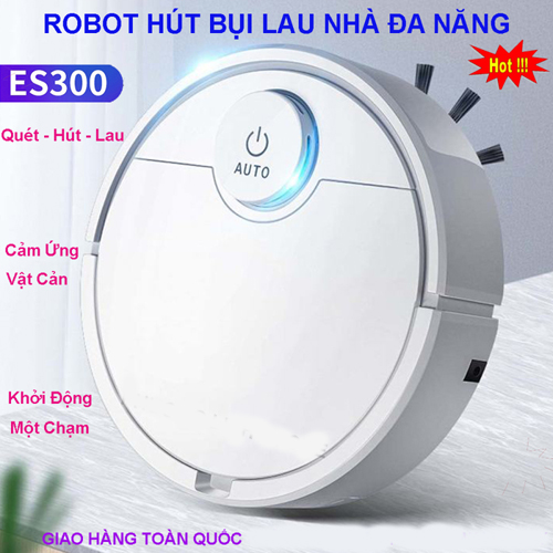 Robot hút bụi thông mình lau nhà tự động ES300 sạch mọi ngõ ngách, Led Cảm Biến Chạm, Chống Va Chạm Thông Minh Mẫu Mới