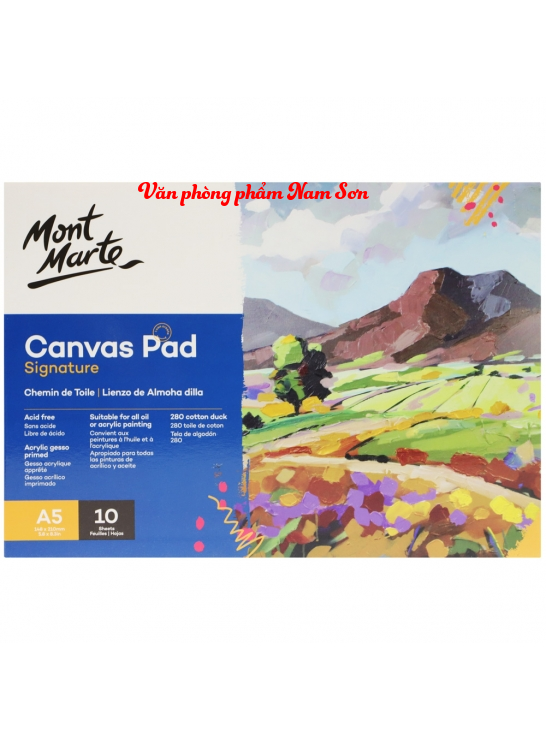 Sổ Canvas Toan Vẽ Màu Acrylic,Sơn Dầu, Canvas Pad 10 Tờ Toan, 280Gsm A5/A4/A3 Mont Marte