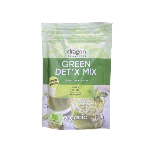 Hỗn hợp bột xanh detox hữu cơ Green detox organic Dragon Superfoods 200g (spirulina, chlorella, cỏ lúa mì, cỏ lúa mạch)