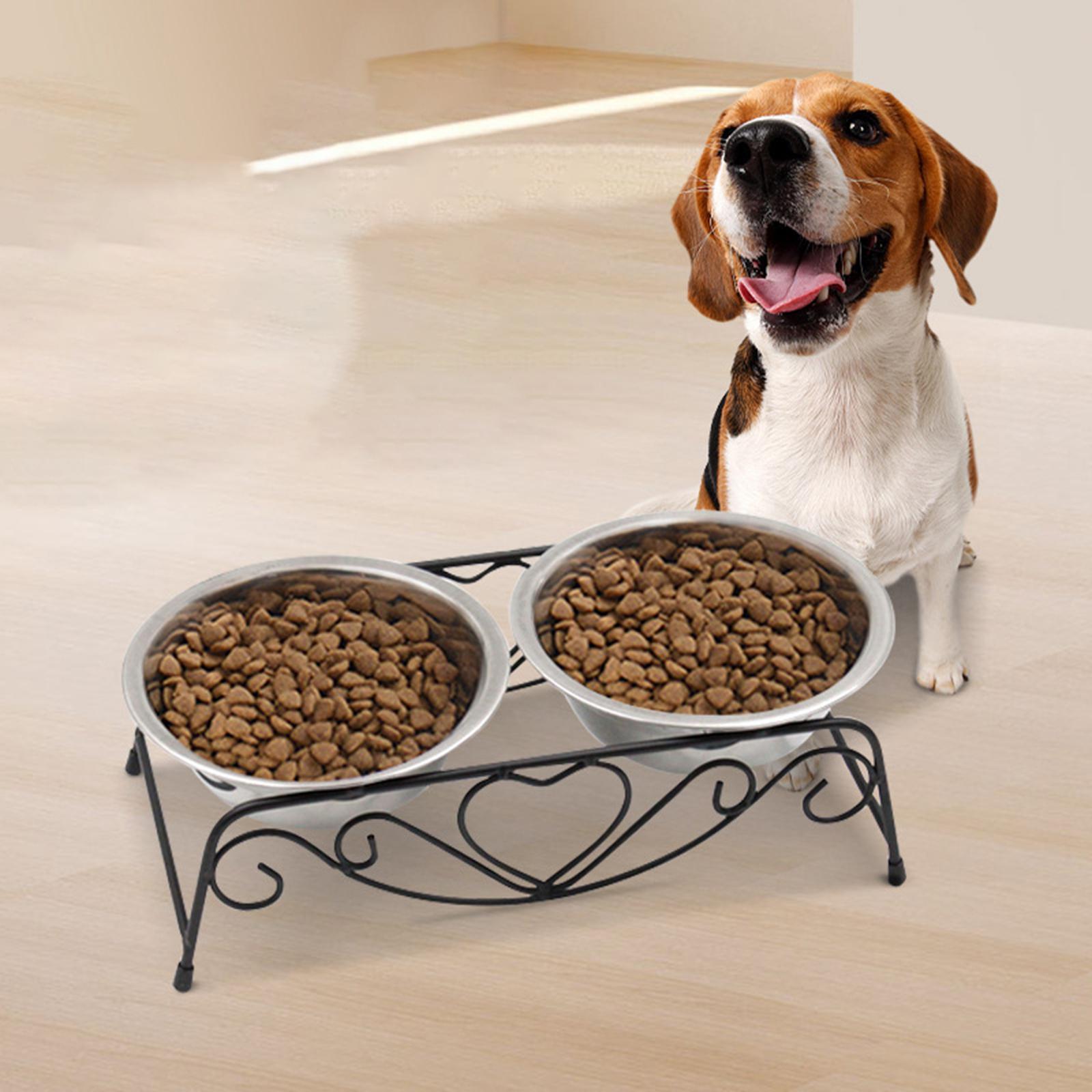Hình ảnh Pet Dog Bowls Raised Stand Pet Feeder and Waterer Tilted Cat Dog Bowl Dish