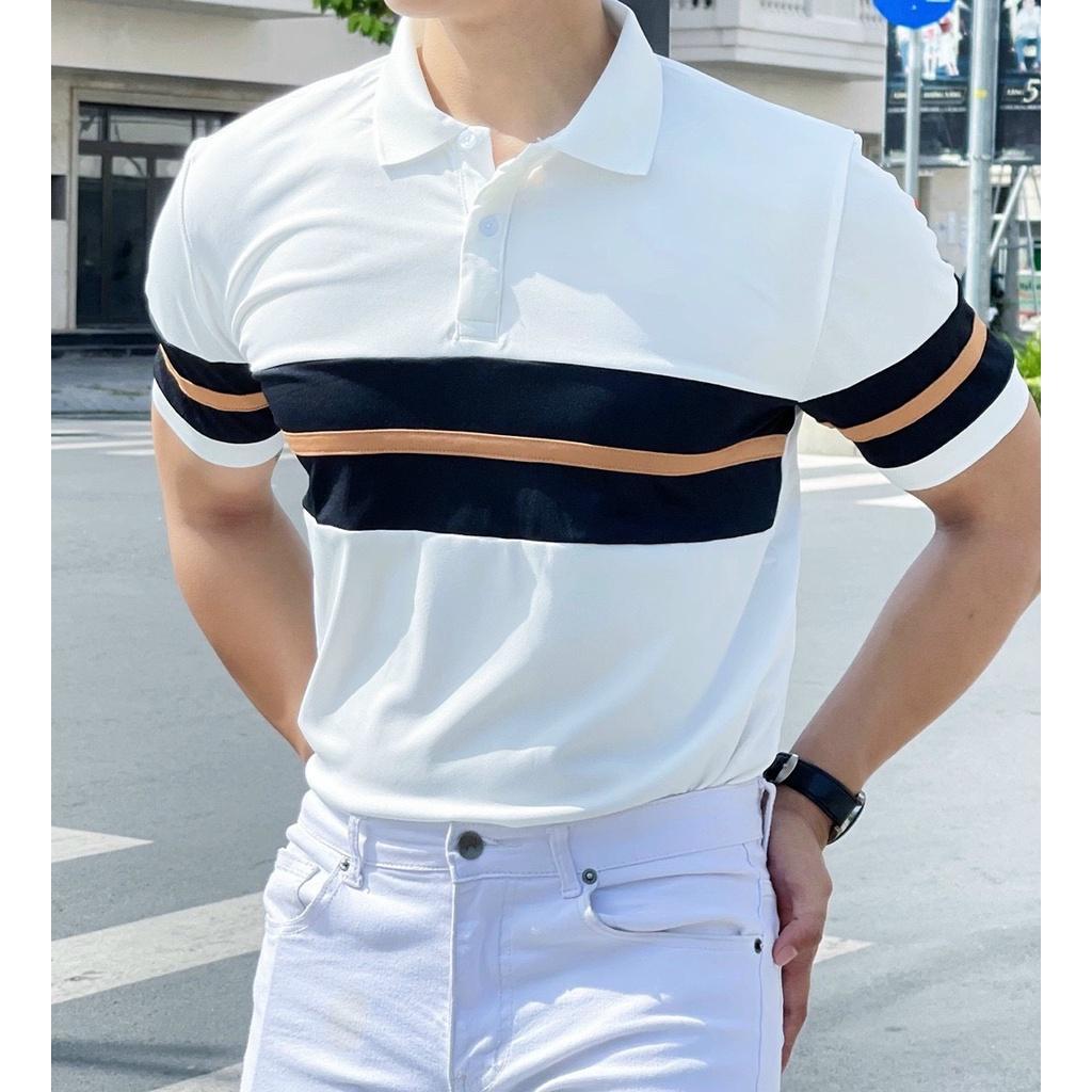 Áo thun cá sấu nam phối màu, áo thun polo nam có cổ thời trang vải mềm mịn, thấm hút tốt - HK235