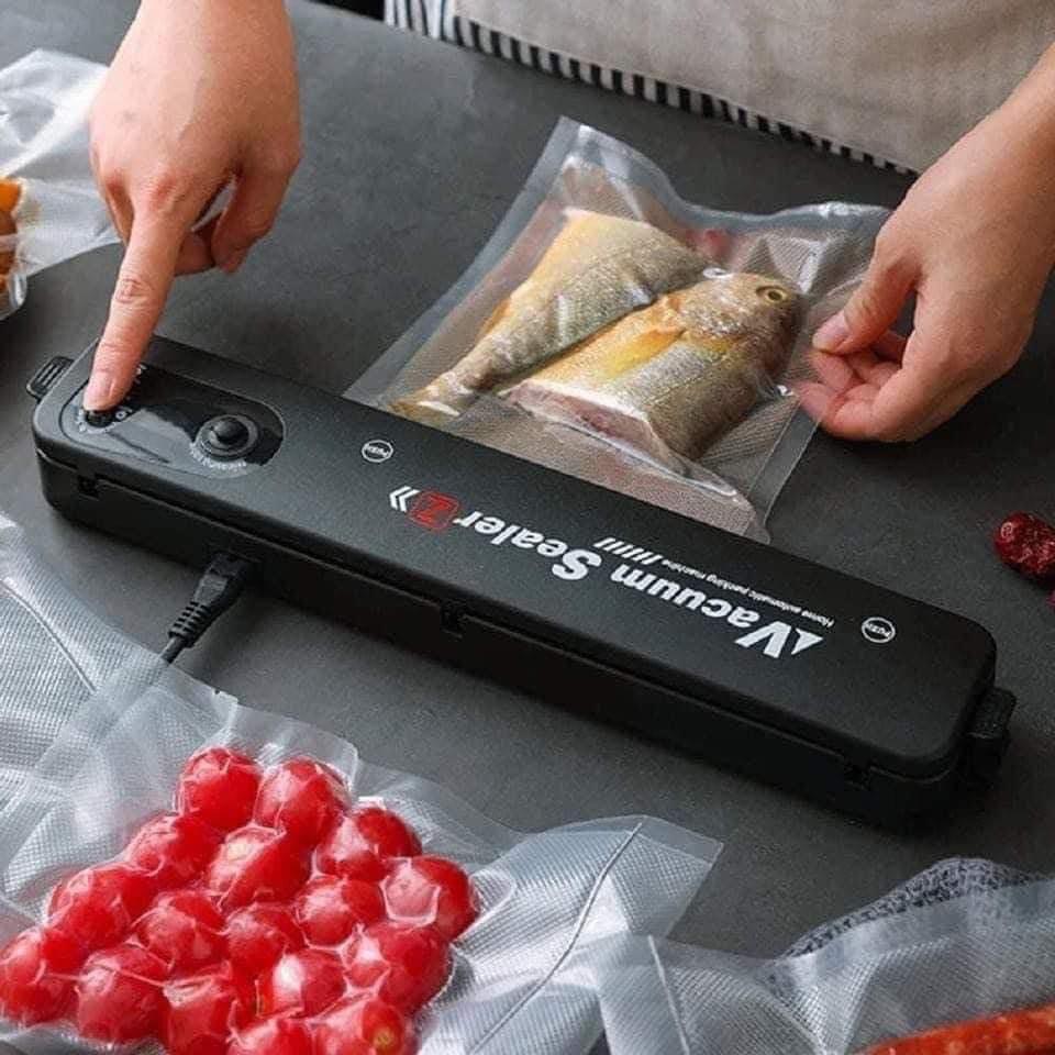 Máy Hút Chân Không Thực Phẩm Kèm Hàn Miệng Túi Vacuum Sealer Kèm Túi