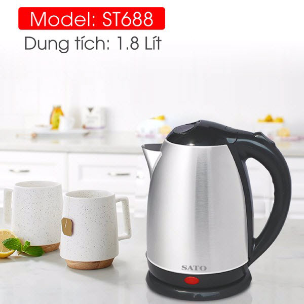 Combo nồi lẩu điện đa năng SATO ST-502HP + ấm siêu tốc 1.8L (Hàng chính hãng)