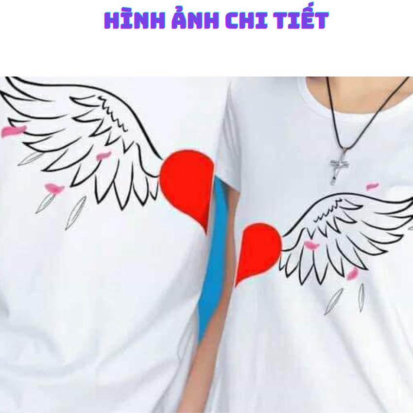 Áo Đôi Với Người Yêu TT07, Áo Đôi In Cánh Chim Đỏ ý Nghĩa, Vải Cotton Thun Thoáng Mát