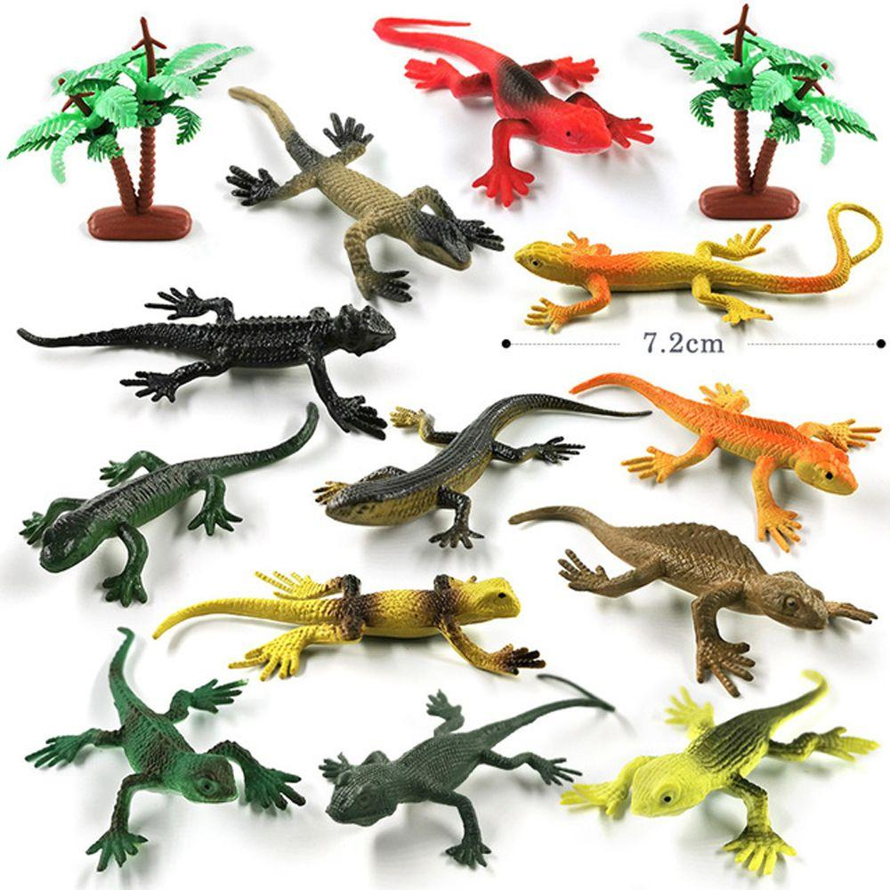 Bộ 12 đồ chơi Tắc Kè Safari hoang dã New4all ANIMAL WORLD mô hình tắc kè thằn lằn nhựa giả cho bé trên 3 tuổi