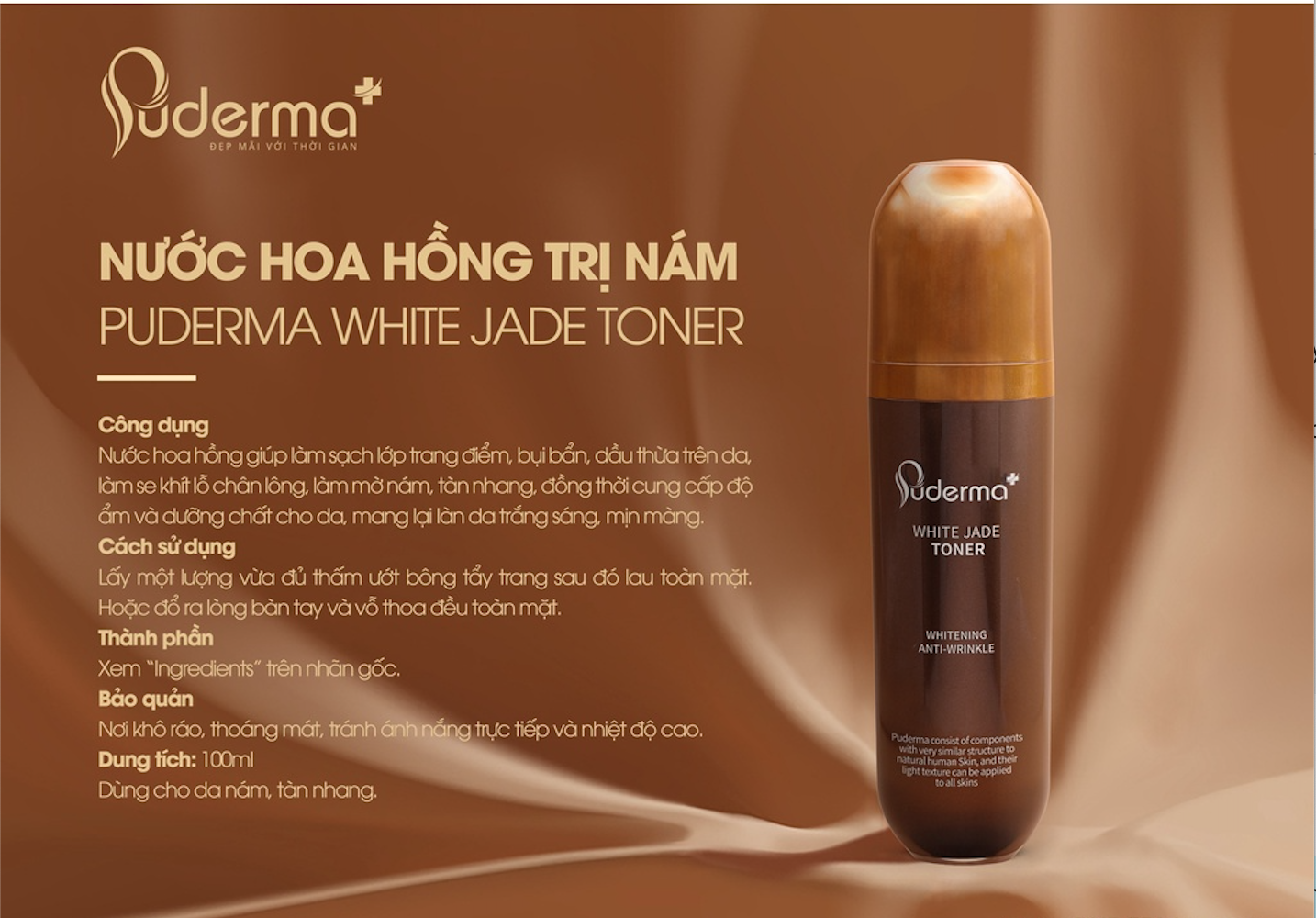 Tinh chất nước thần tái tạo Luxury Exosome Essence 100ml, phiên bản nâng cấp từ Nước hoa hồng hỗ trợ mờ nám Puderma White Jade Toner 100 ml: chống lại sự lão hóa da, giảm sự hình thành các nếp nhăn.