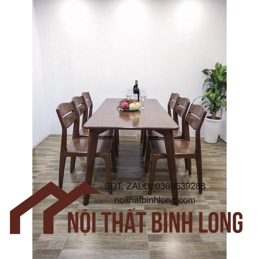 Bàn Ăn Gỗ Sồi Bọc Nệm 6 Ghế