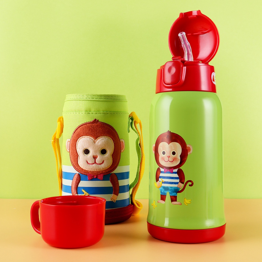 Bình Giữ Nhiệt Cho Bé LocknLock LHC1435 550ml Hoạ Tiết Hoạt Hình, Hàng Chính Hãng,Có Dây Đeo-JoyMall