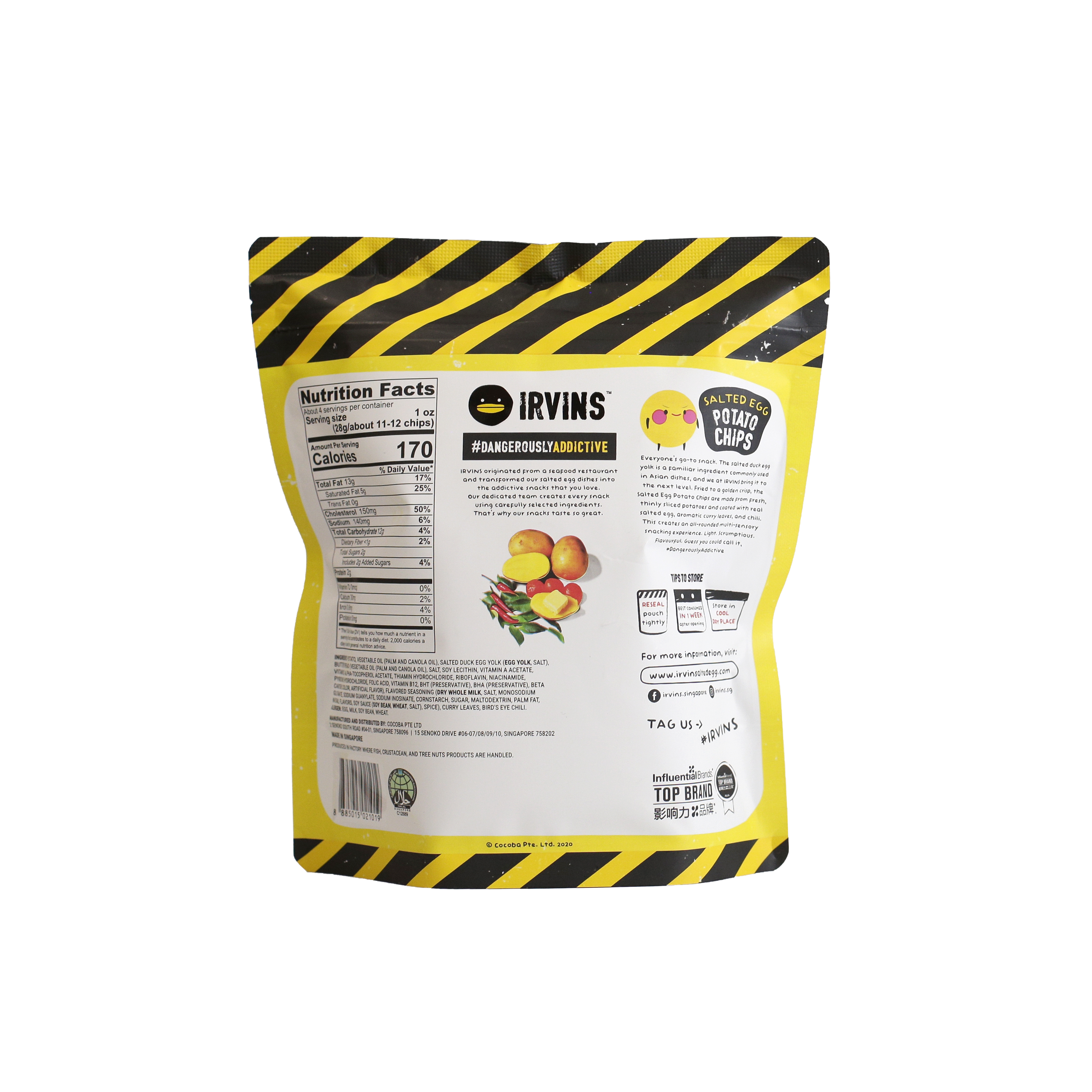 Khoai tây trứng muối 105g IRVINS - Small Salted Egg Potato Chips