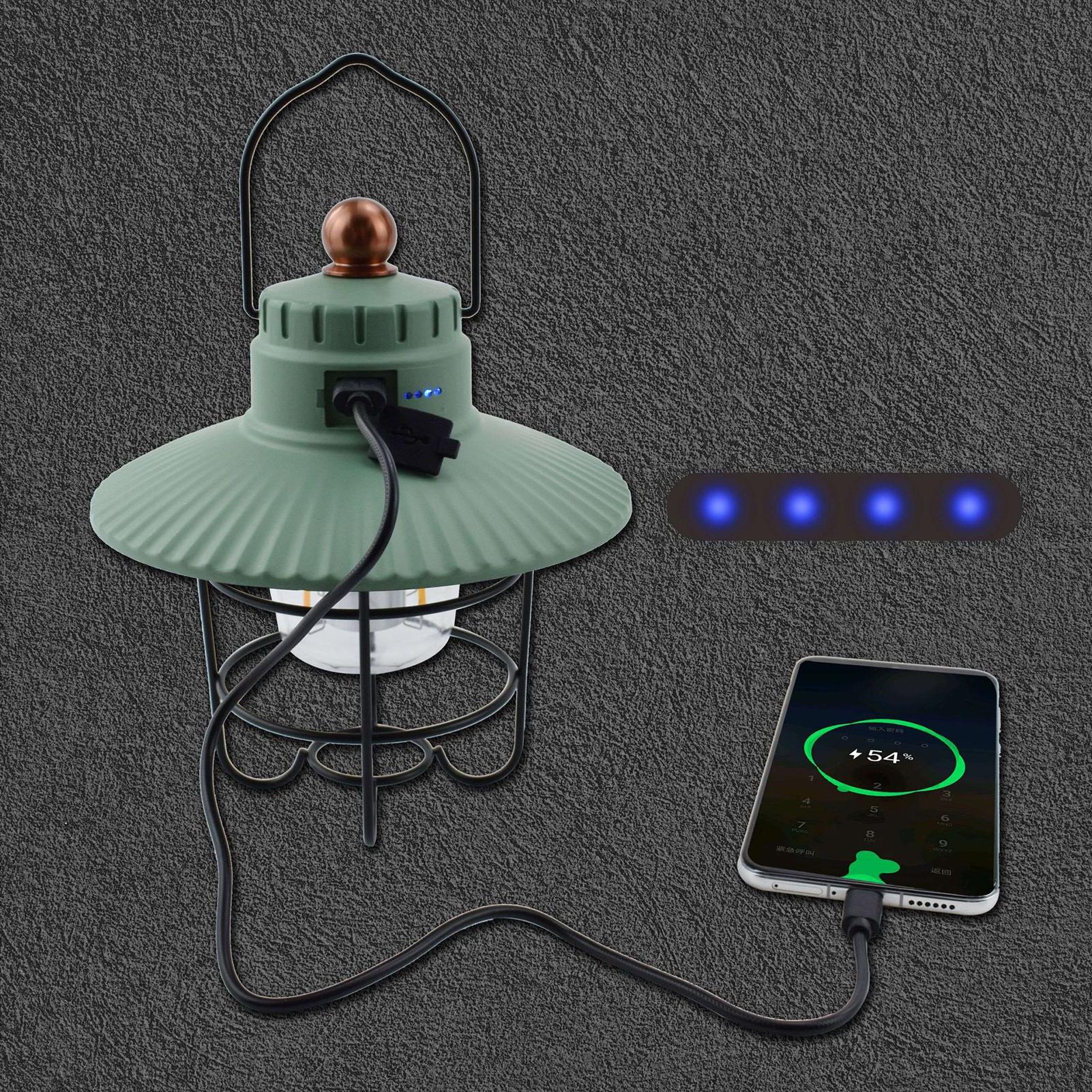 Camp Light Portable Tent Vintage Lamp USB Rechargeable WaterProof Retro Outdoor LED Camping Light Lantern