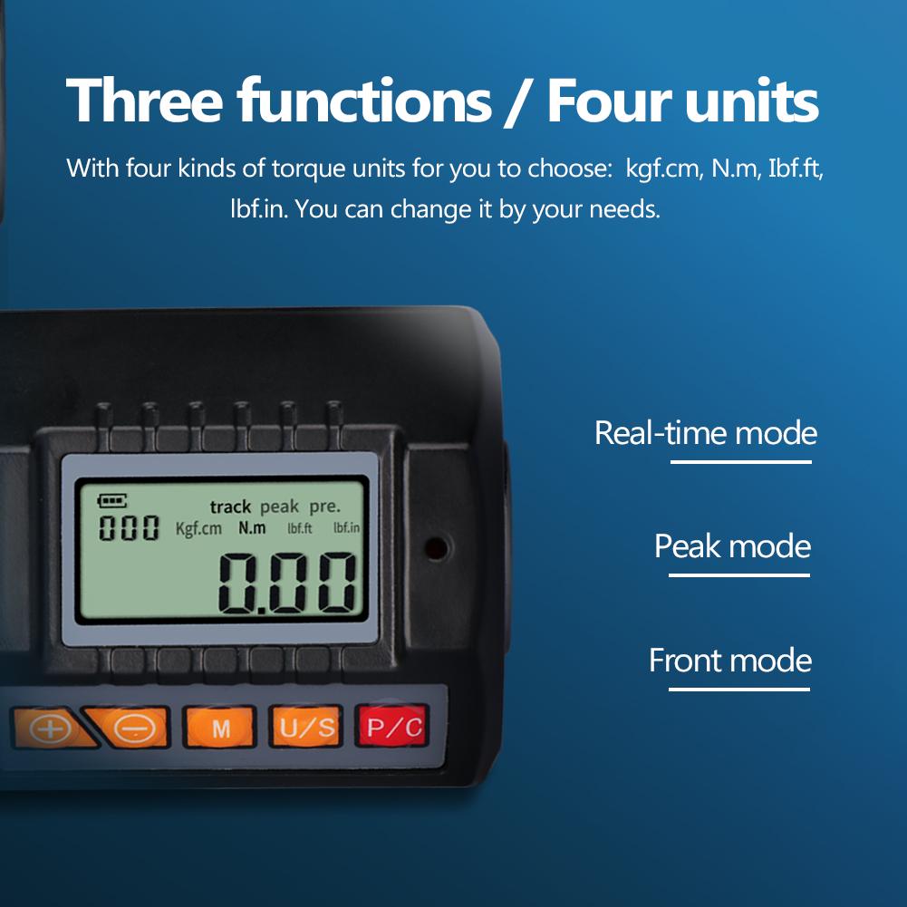 Adjustable LCD Display Screen 1/2 1/4 3/8inch Digital Torque Wrench Meter Professional Electronic Torque Meter Utility