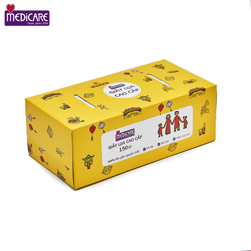 Giấy lụa cao cấp MEDiCARE hộp 150 tờ