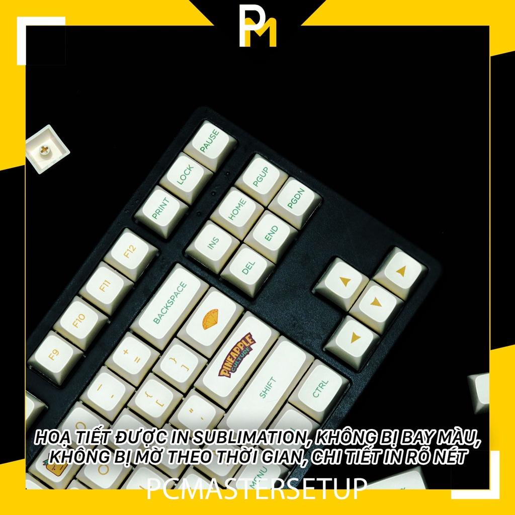 Nút Keycap pbt xda Dứa Pineapple chiều cao 9.5mm dày 1.5mm dùng cho bàn phím cơ FullBox của PCmaster