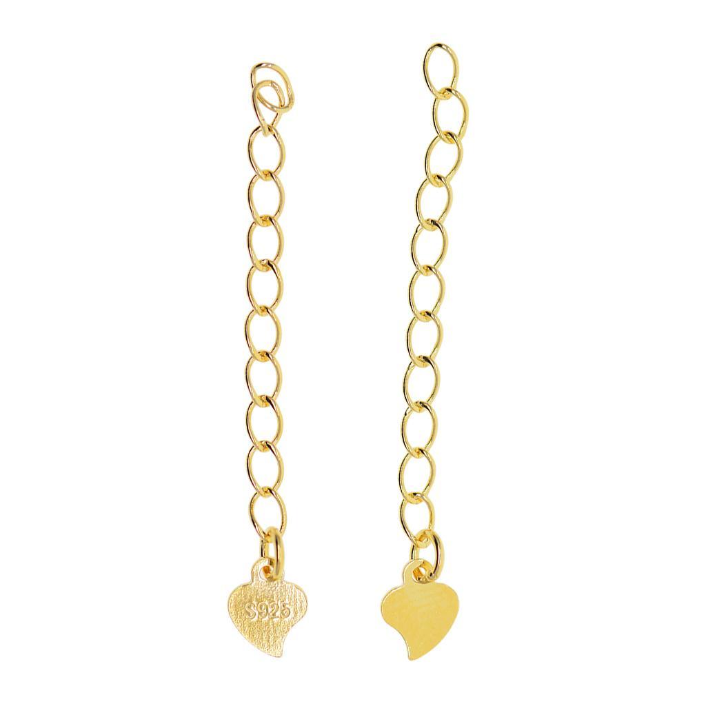 2pcs Heart  Chain  Bracelets Anklets   Chain - Golden, 4CM