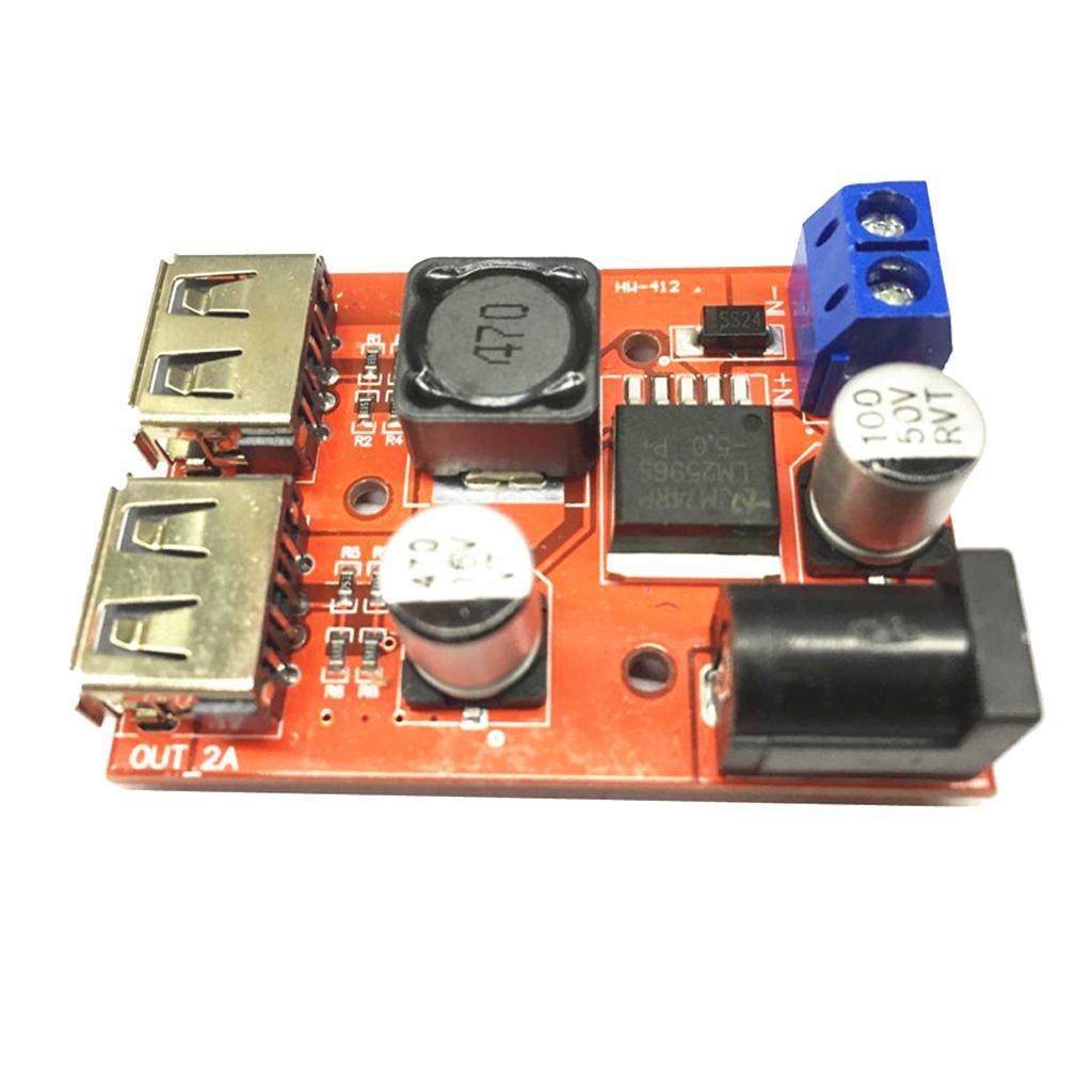 Dual USB 9V/12V/24V/36V To 5V 3A DC-DC Car Charger Power Supply Module Solar