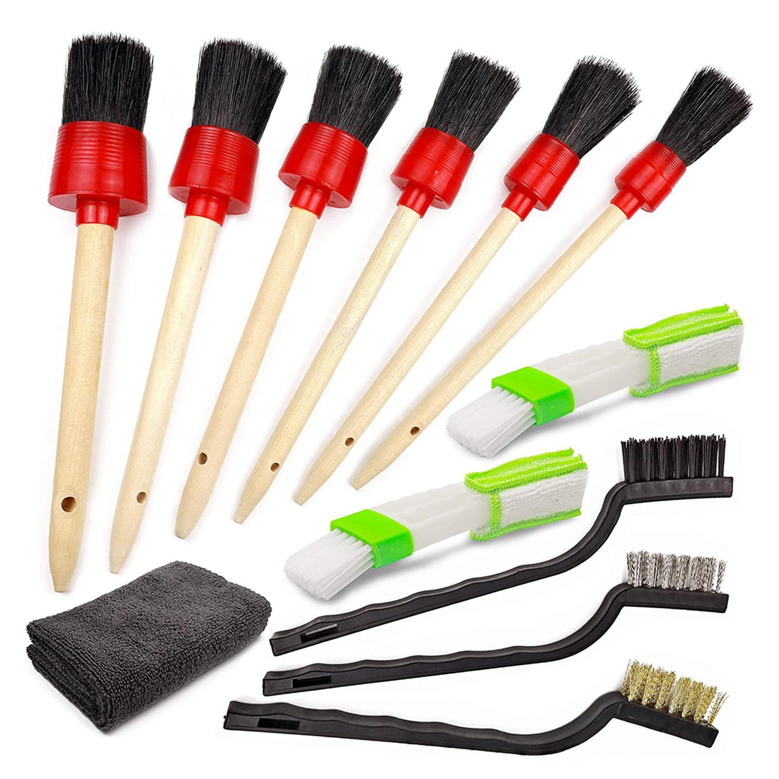 12 Pieces detailing Brush Set Microfiber Towel for Cleaning Wheels