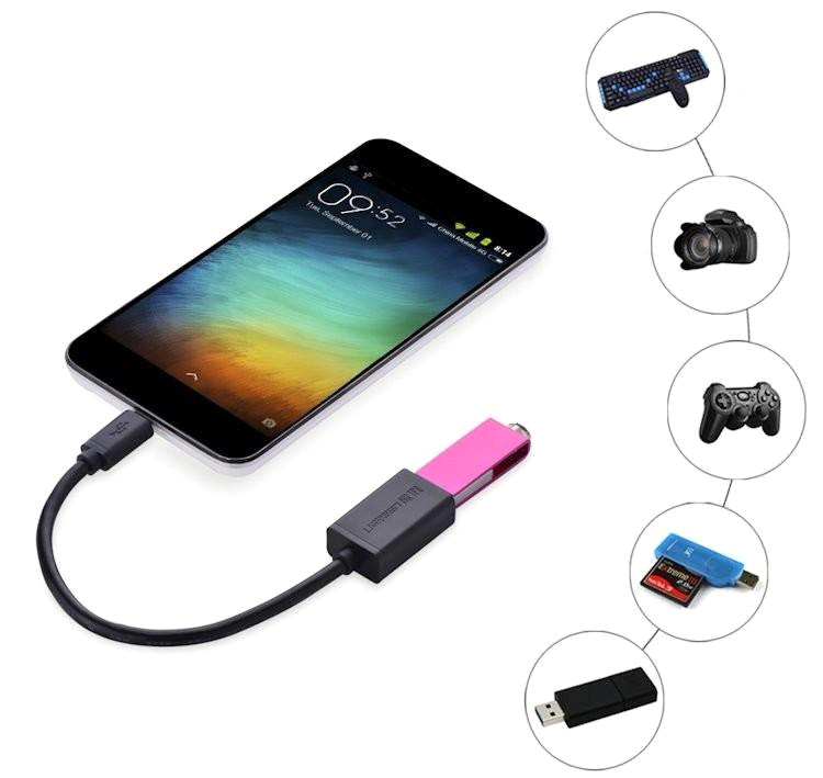 Cáp OG Ugreen Vention Kết Nối Điện Thoại Android Ra Cổng USB (15cm) - Hàng Chính Hãng