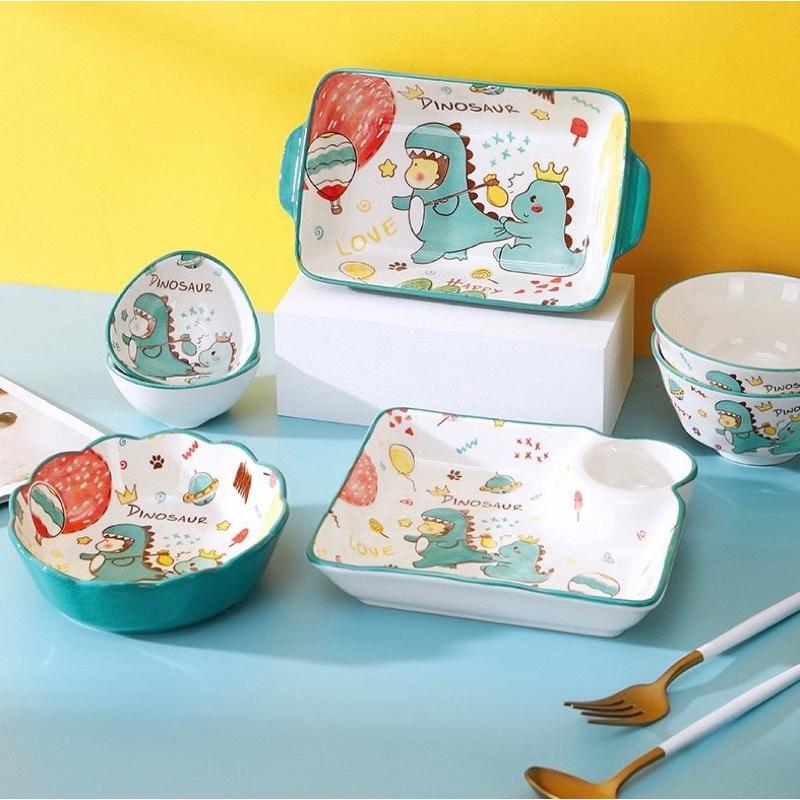 Bộ Đồ Ăn Cực Xinh Bát Ăn Cơm Đĩa Bầy Thức Ăn Xinh Xắn