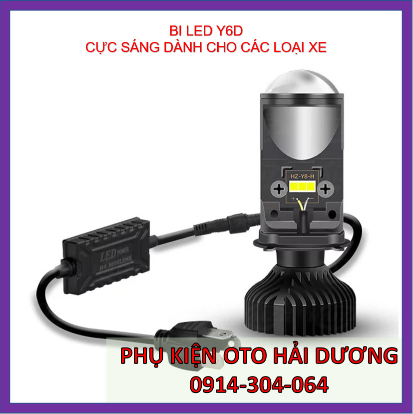 Đèn Pha Led xe ô tô, xe máy Y6 mini lens siêu sáng Y6 (1 hộp 2 bóng)