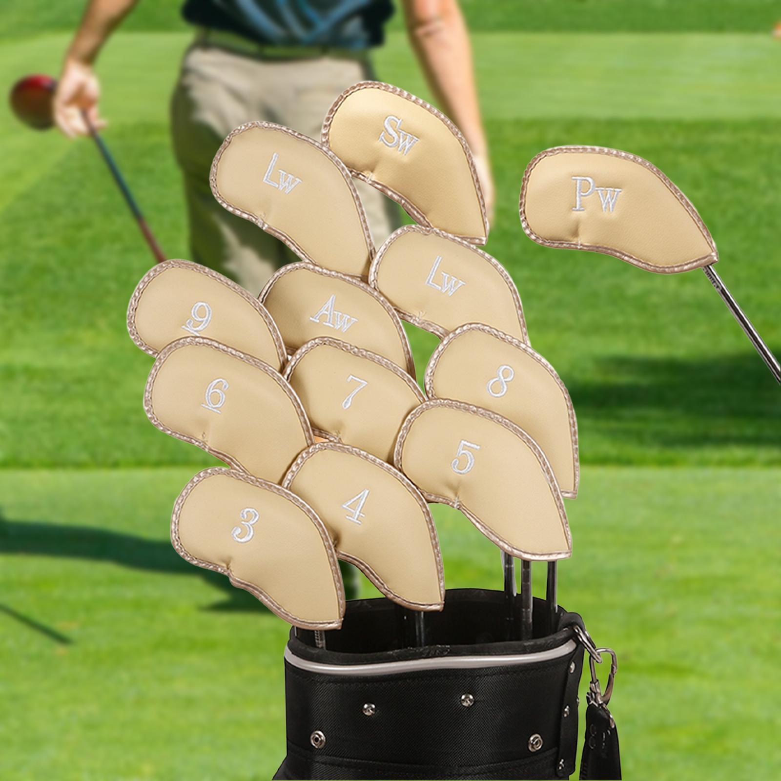 Golf Iron Head Covers, Golf Iron Headcovers, Modern Anti Scratch, Outdoor PU Leather Golf Club Head Cover for Equipment Golfer Travel Transport