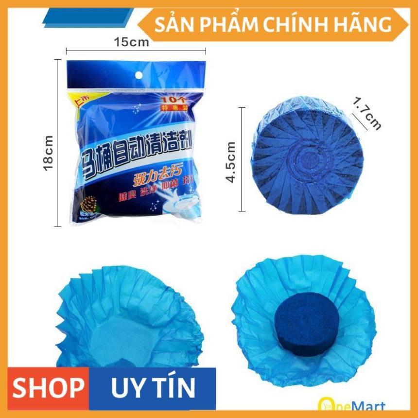 Viên tẩy bồn cầu diệt khuẩn khử mùi - Viên thả bồn cầu thế hệ mới tẩy sạch vệ sinh bám bẩn, gói 10 viên