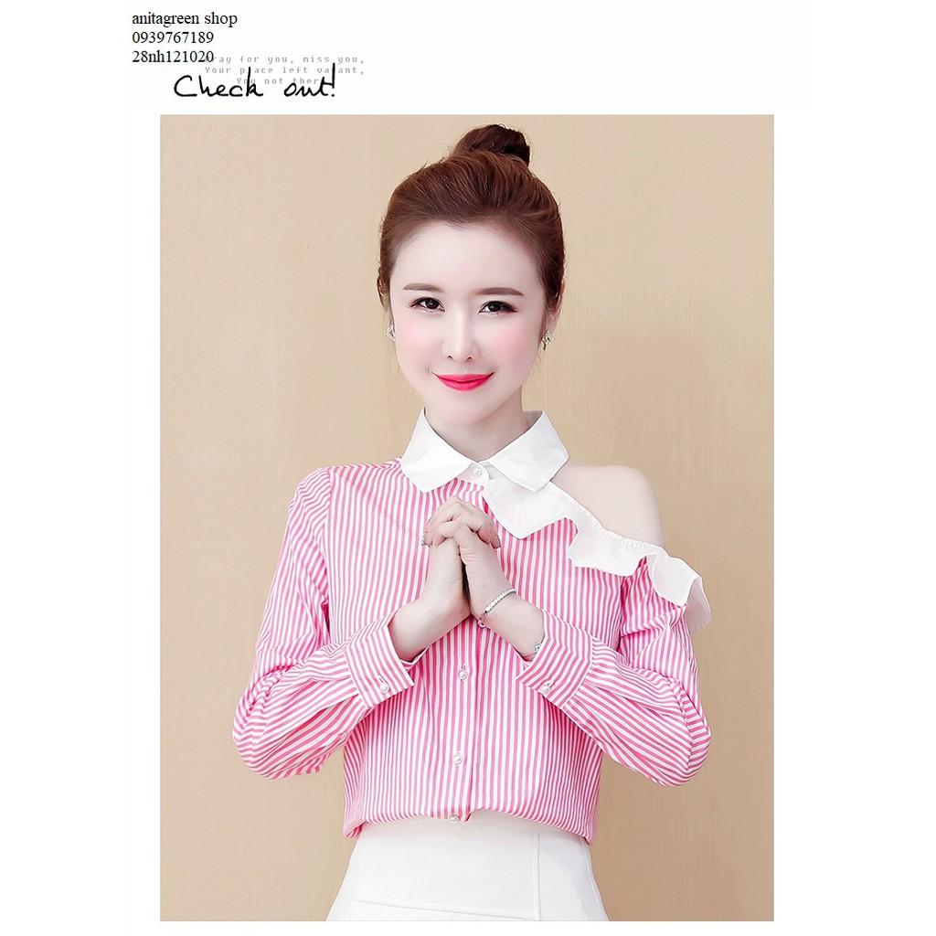 Nh121020-ÁO SƠ MI NỮ TRỄ VAI BÈO