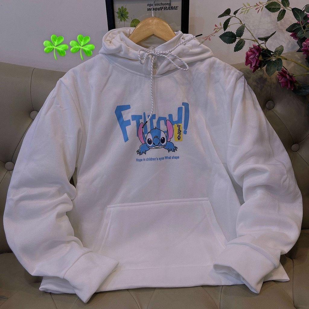 Áo Khoác Hoodie Nỉ Ngoại Ftitch! Unisex Couple Mặc Siêu Đẹp Freesize 40-65Kg Knn65