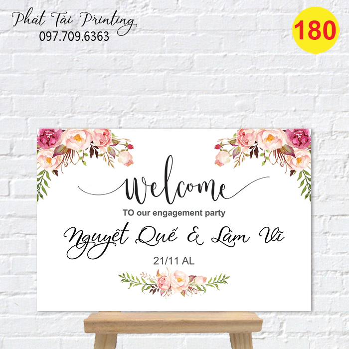Bảng Welcome trang trí đám cưới MS 180