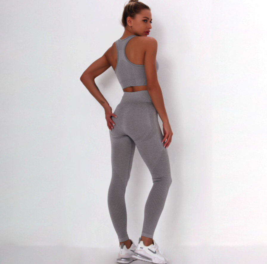Nữ Phù Hợp Với Áo Thể Thao Thun Và Áo Ngực 2 Cái Tập Yoga Thể Dục Liền Mạch Bộ Tập Gym