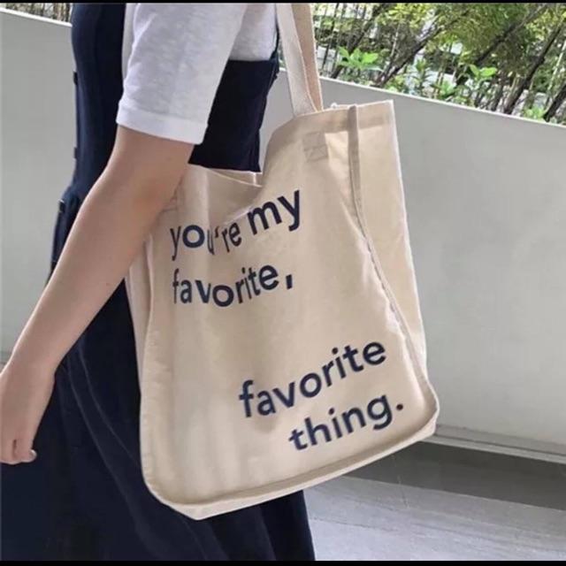 Hình ảnh TÚI TOTE VẢI VINTAGE TÚI VẢI KEM BE ĐÁY VUÔNG