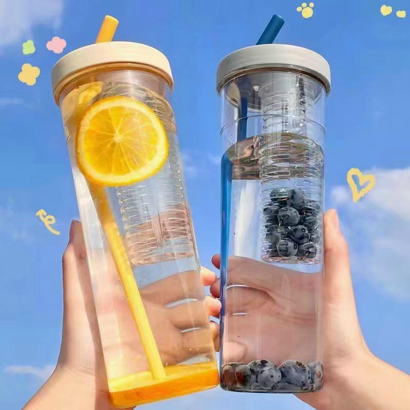 Bình đựng nước DETOX có lõi khuấy 700ml kèm ống hút