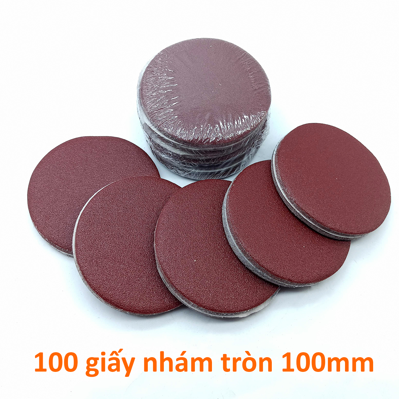 Hộp 100 giấy nhám tròn 100mm chuẩn P100