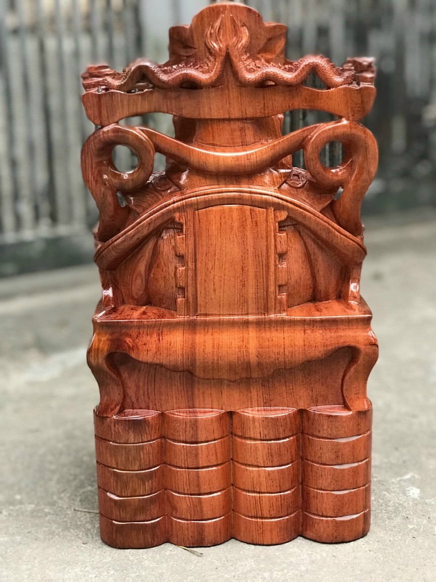 Tượng phật ông thần tài bằng gỗ hương đá kt 40×22×18cm