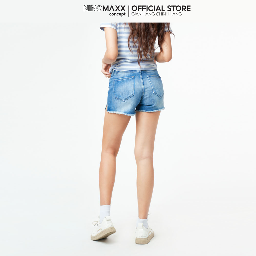 Ninomaxx Quần short Jean Nữ chất cotton pha spandex 2202016