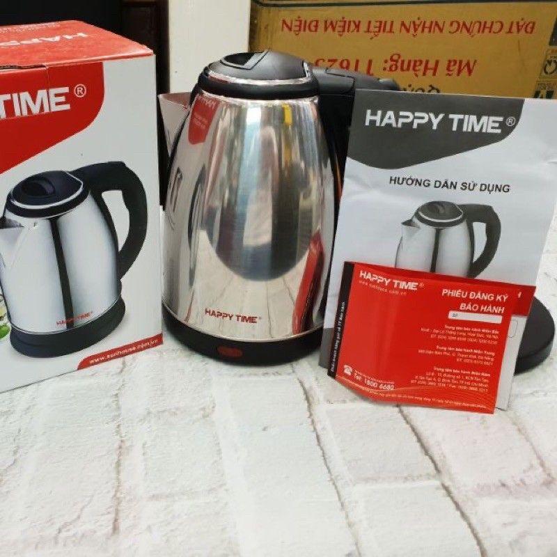 ☋▥Ấm nước siêu tốc Happy time 1,8l Bình đun inox cách nhiệt HTD1081