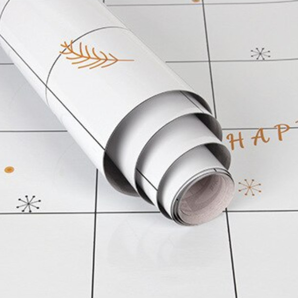 CUỘN 3 mét dài Decal dán bếp tráng nhôm cách nhiệt mẫu HAPPY LIFE khổ 60cm