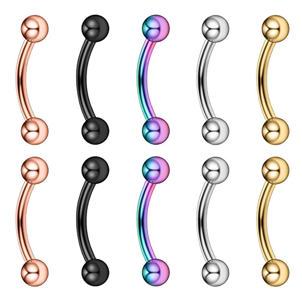 2x10 Pieces 16G Stainless Steel Balls Eyebrow Ear Lip Navel Ring Piercing 8mm