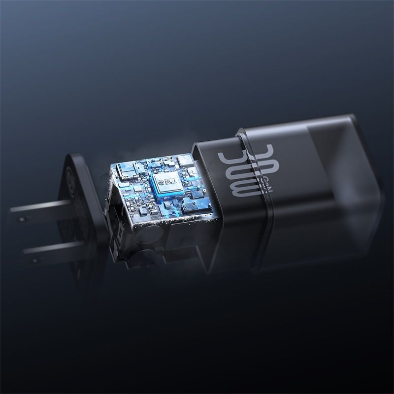 Bộ sạc nhanh Baseus GaN5S Fast Charger 1C 30W Cho iPhone 15 14 13 Pro Max (Nhỏ gọn, sạc nhanh PD/Quick Charge)- Hàng nhập khẩu