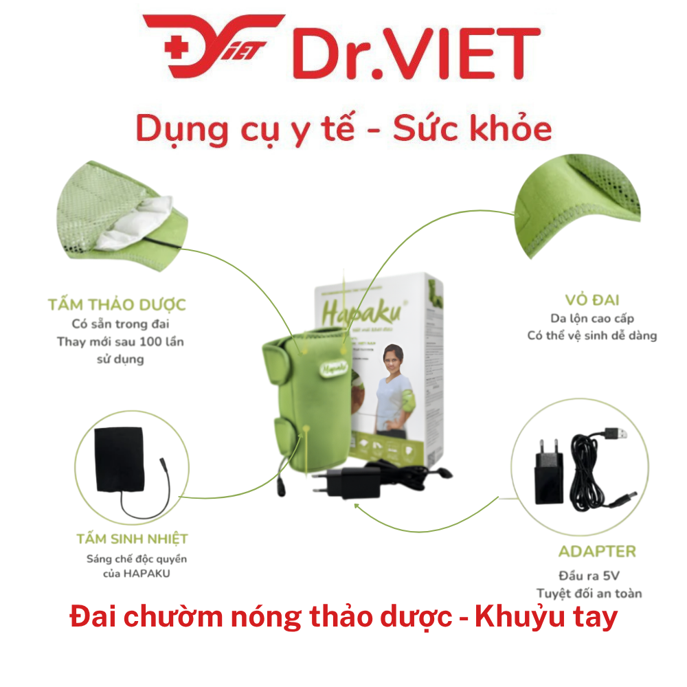 Đai chườm nóng thảo dược Khuỷu tay Hapaku