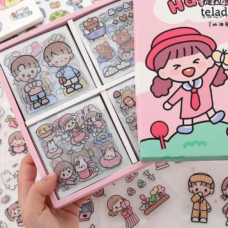 Hộp 1000 Sticker dán trang trí Telado xịn sò xinh xắn