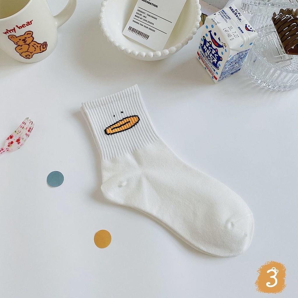 Set Tất Vớ Trắng Cao Cổ Nam Nữ Cổ Nhún Cao Có Tag Mác Ulzzang Lolita Vịt Gấu Maxshopdoc
