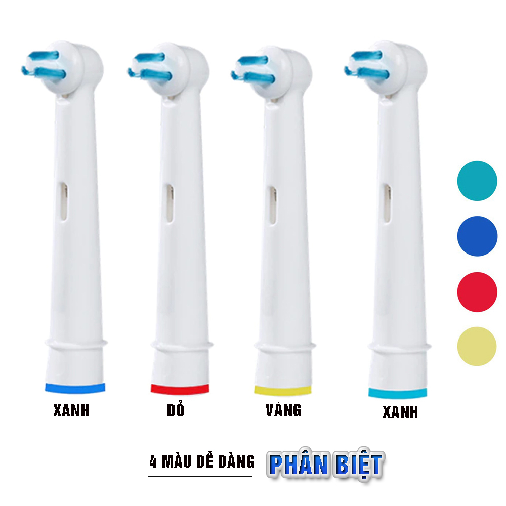 Cho máy Oral B, răng niềng, Set bộ 4 đầu bàn chải đánh răng điện New IP-17A cho răng niềng Minh House-Hàng chính hãng