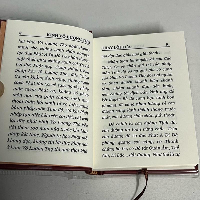 Sách - Phật Thuyết Đại Thừa Vô Lượng Thọ Trang Nghiêm Thanh Tịnh Bình Đẳng Giác Kinh - Khổ Mini, Bìa Cứng Bọc Plastic