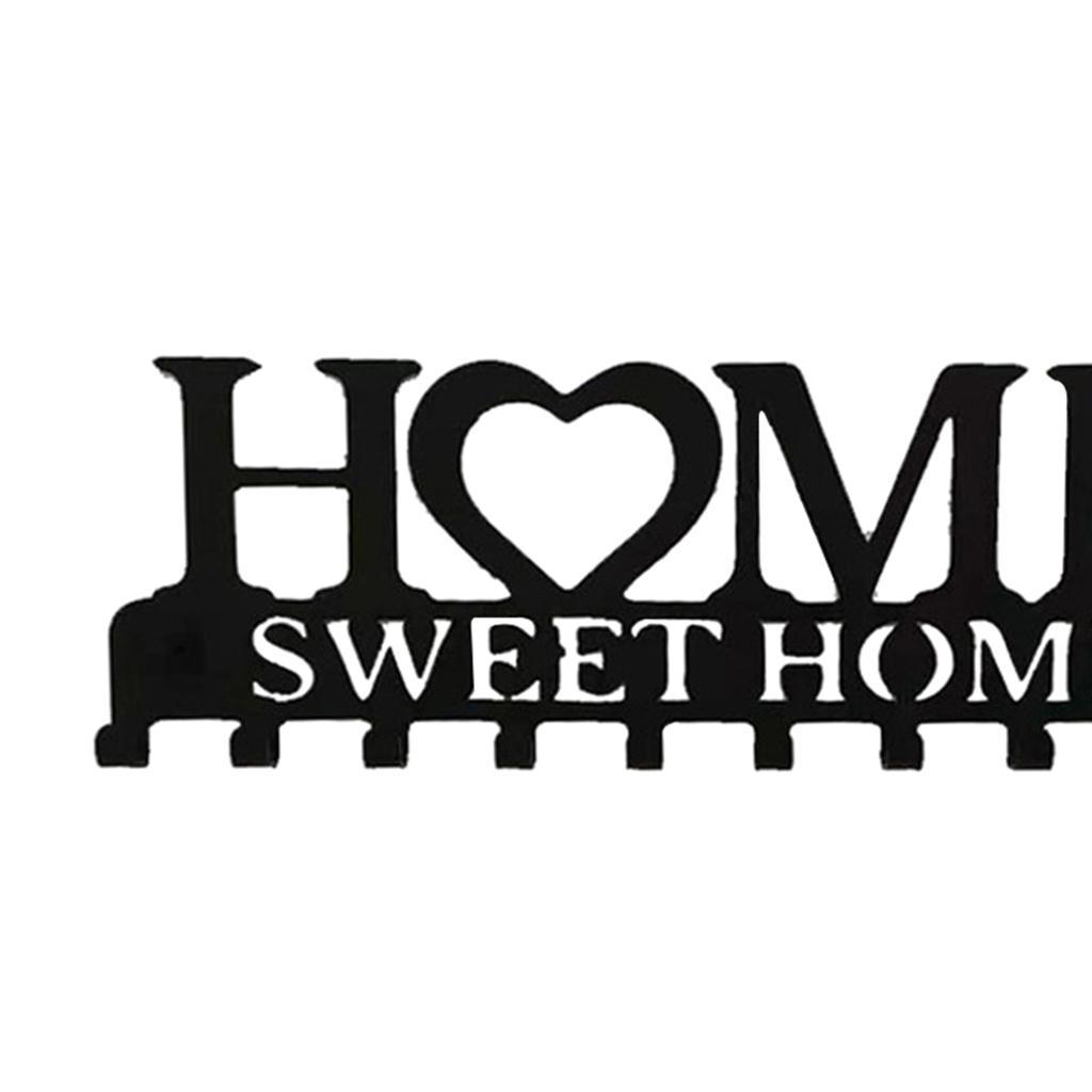 Wall Mounted Key Holder 10 Hooks Iron Wall Hanger Storage Rack Organizer