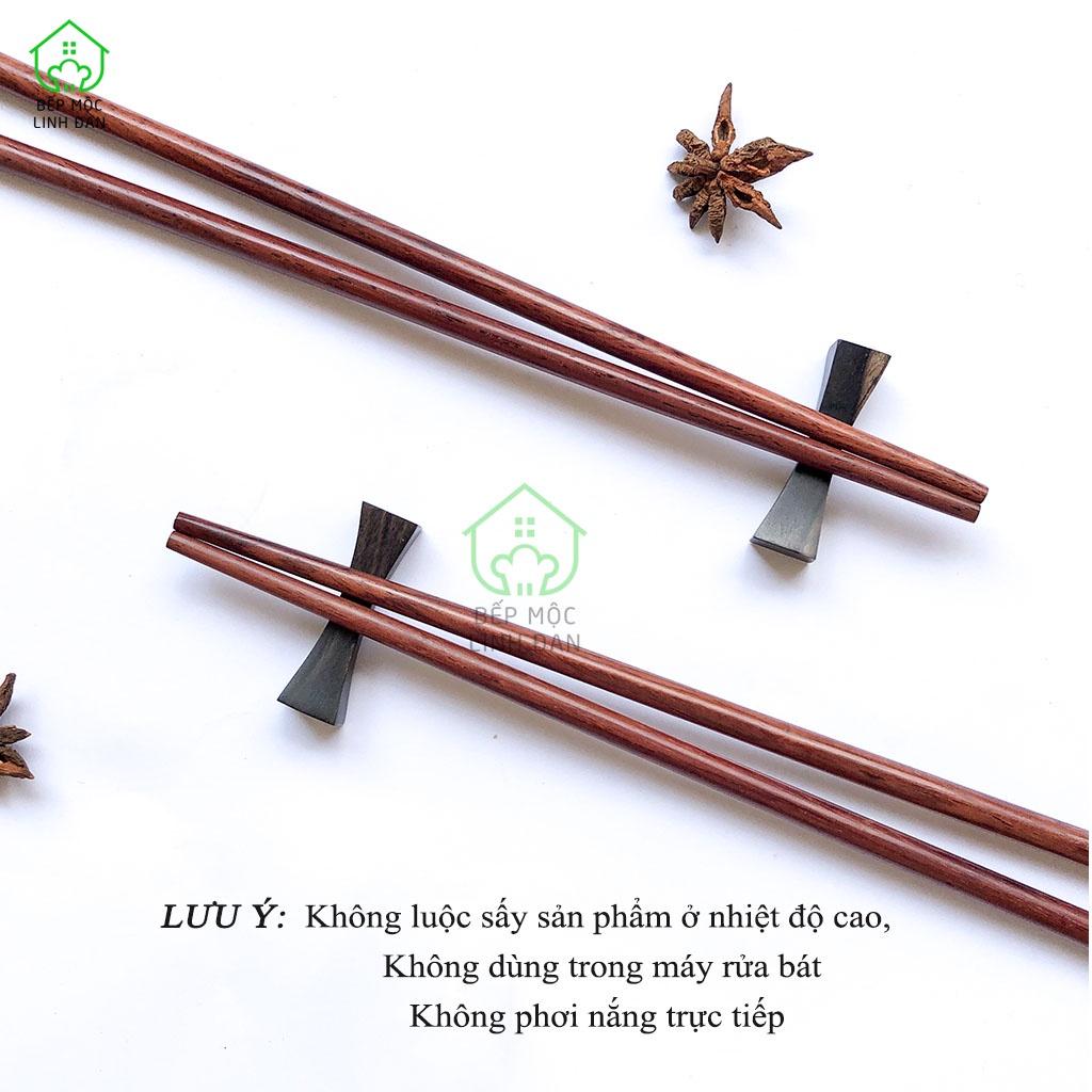 Đũa Gỗ Cẩm Lai Tự Nhiên Cẩn Thạch Trắng HAHANCO Bộ 05 ĐôI