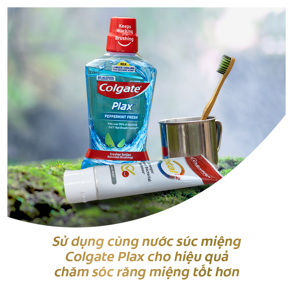 Kem đánh răng Colgate diệt vi khuẩn Total Clean Mint hương bạc hà bảo vệ toàn diện 12h 170g/tuýp