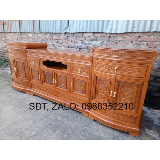 ️ Kệ tivi gỗ gõ đỏ 2m4