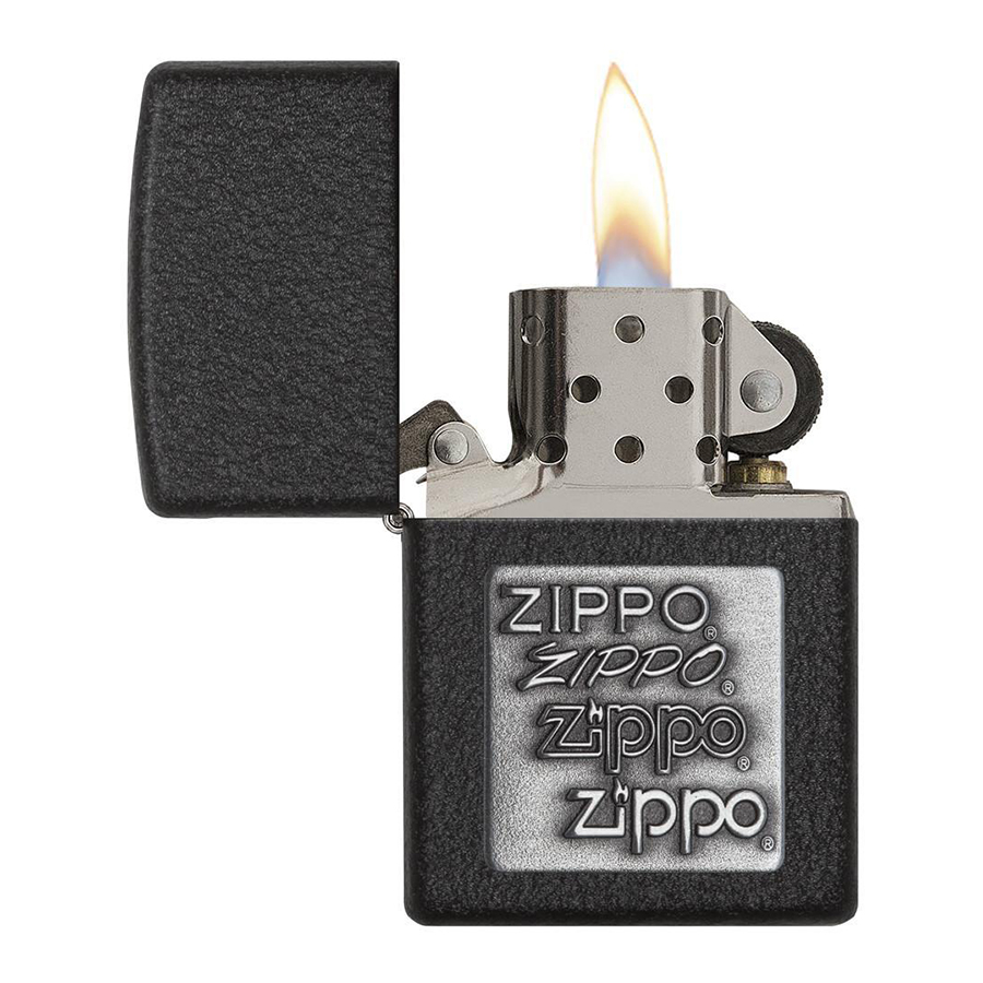 Bật Lửa Zippo 363 Pewter Emblem Black Crackle