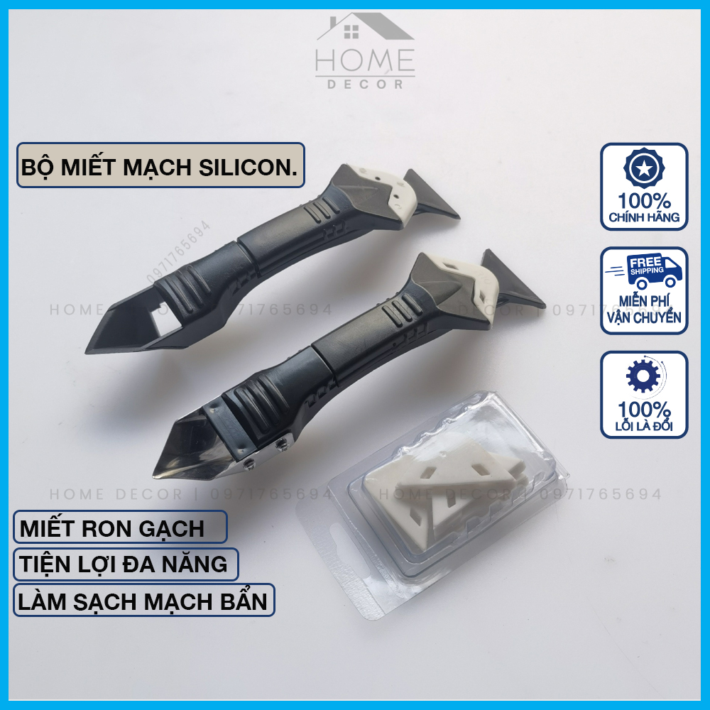 Bộ Dụng Cụ Miết Keo Silicon Xây Dựng, Keo Chà Ron Mạch Gạch, Cạo Cắt Keo Silicone Cửa Kính