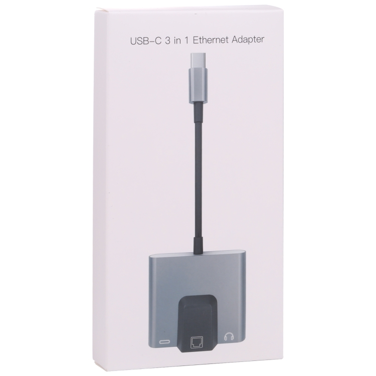 Bộ chuyển đổi 3 trong 1 USB-C/Type-C sang USB-C/Type-C và cổng Ethernet adapter và jack tai nghe 3,5 mm dành cho dành cho Laptop, Macbook, Điện thoại, Samsung Dex